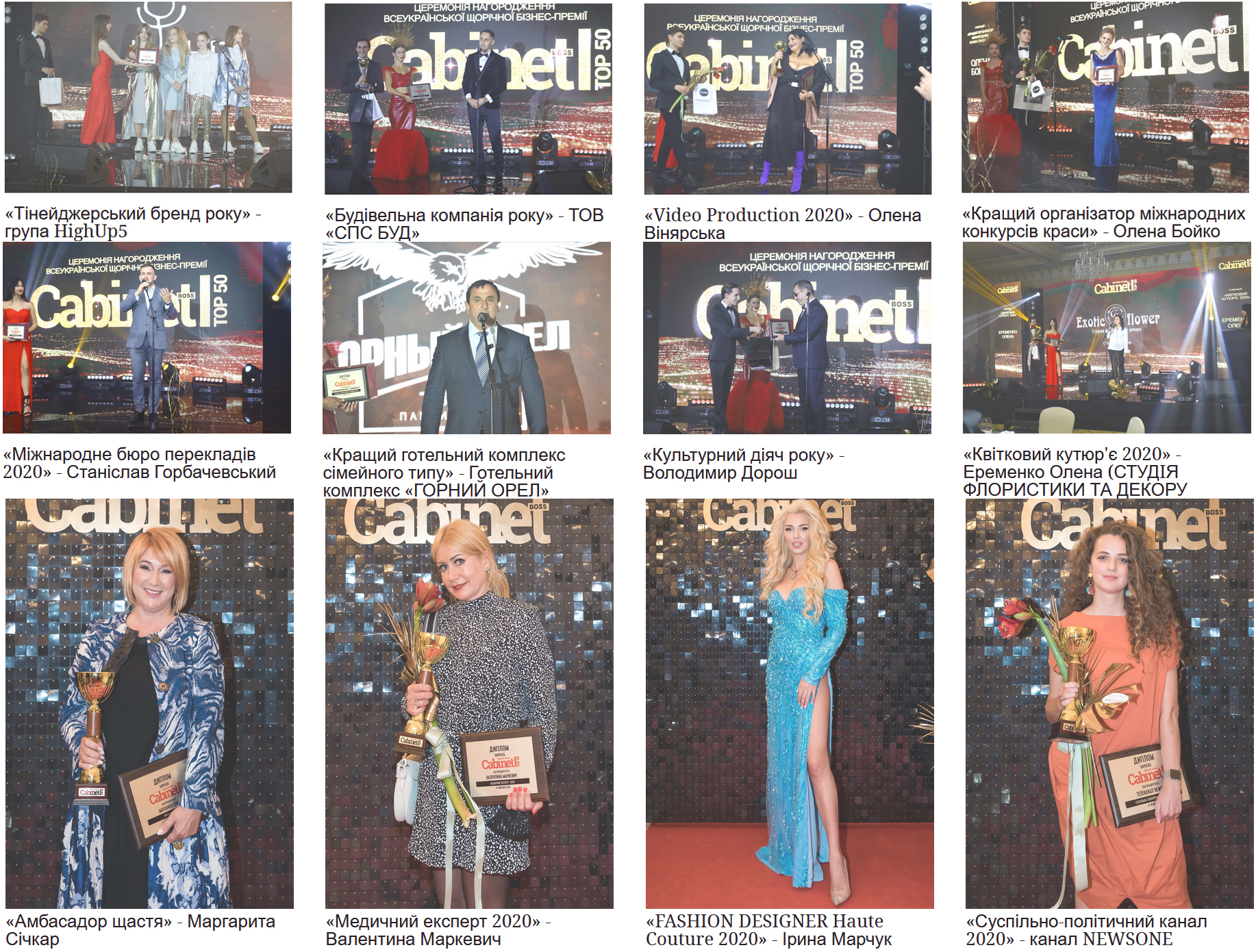 Лауреаты премии. Ежегодная международная бизнес-премия «Cabinet Boss. TOP-50»